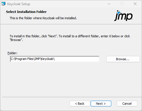 Specify the Keycloak Install Location Specify the Keycloak Install Location