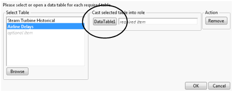 Label in Data Table Prompt Window