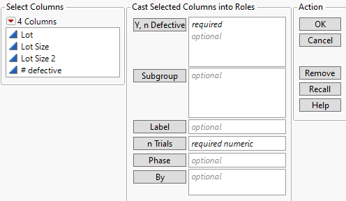 Launch Window for Attribute Control Charts