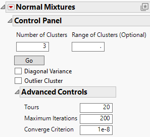 Control Panel for Normal Mixtures