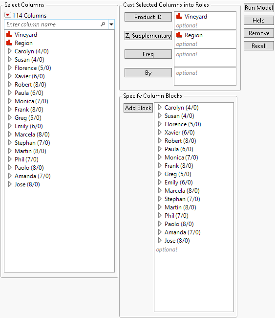 The Multiple Factor Analysis Launch Window