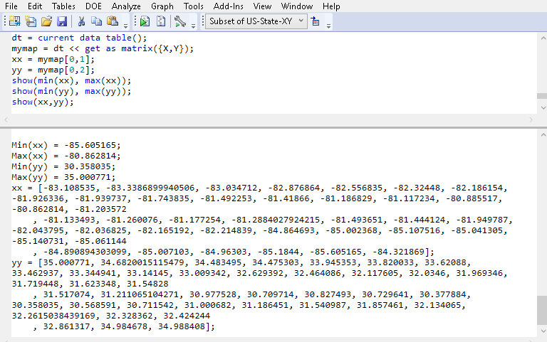 Range Finding Script and Results in Log