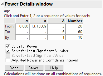 Power Details Window for Age