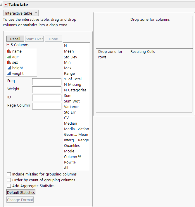 The Tabulate Interactive Table