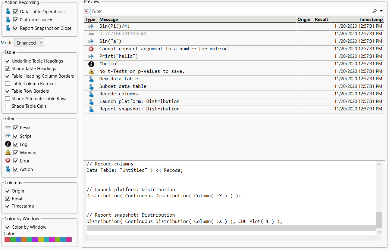 Log Preferences