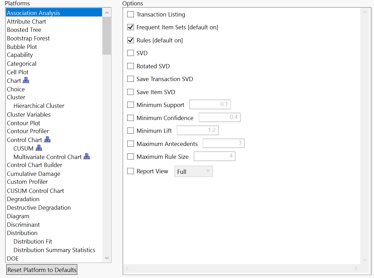 Platforms Preferences