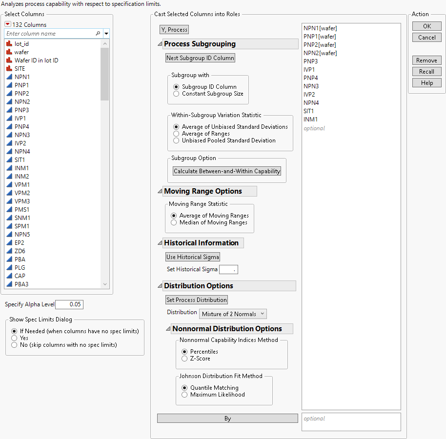 Process Capability Launch Window