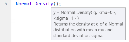 Tooltip for a JSL Function