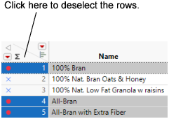Deselecting Rows