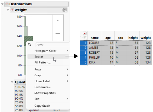 Creating a Subset Data Table from a Report
