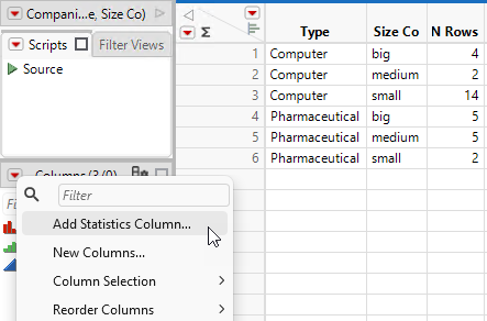 Creating a Summary Statistics Column from Within a Data Table