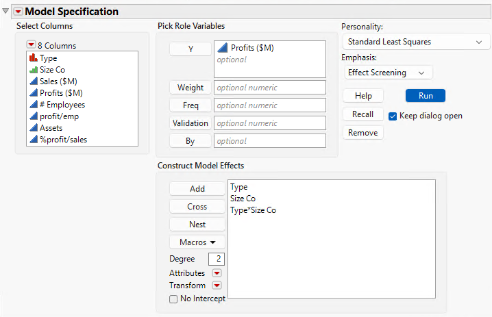 Completed Fit Model Window