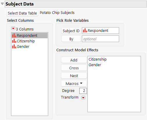 Subject Data Outline