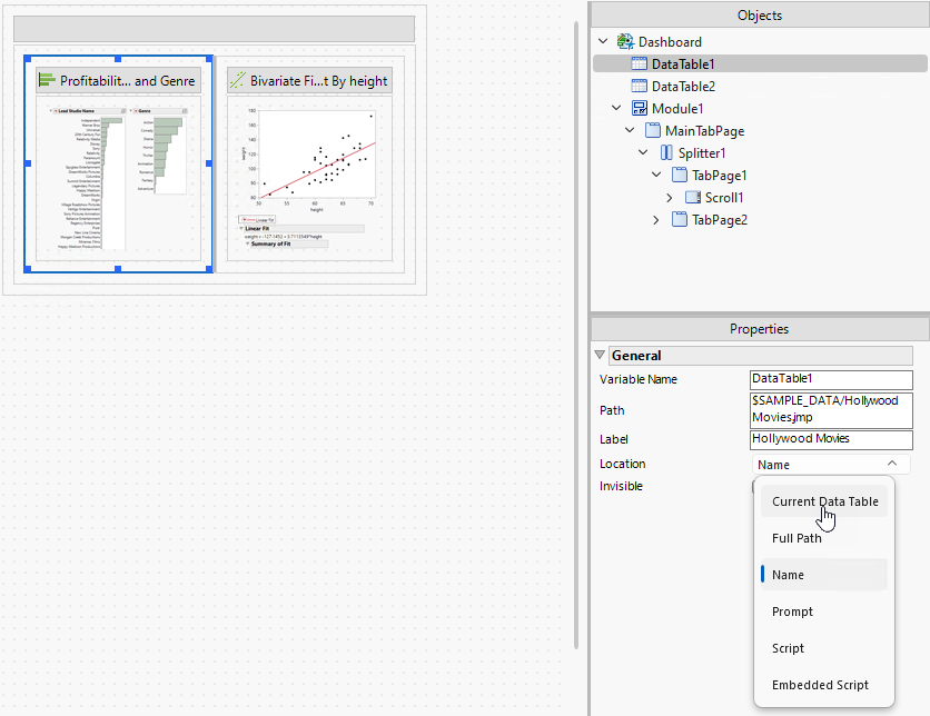 The Objects and Properties Panes