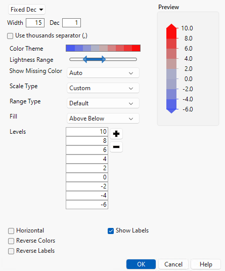 Gradient Settings Window