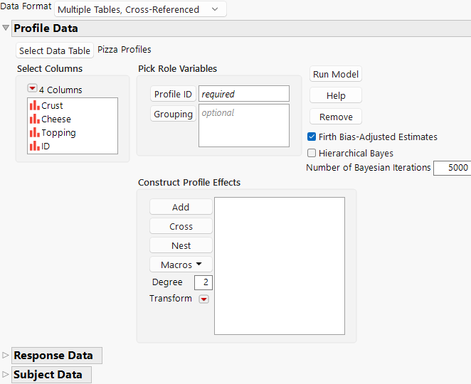 Launch Window for Multiple Tables, Cross-Referenced Data Format