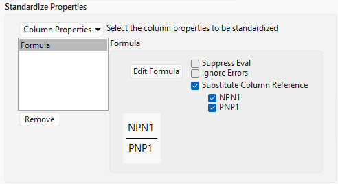 Standardize Properties Options