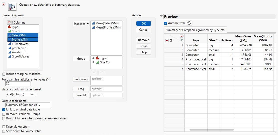 Completed Summary Window