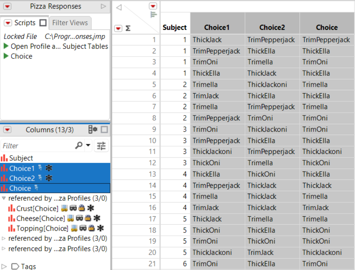 Selected Columns in Virtually Joined Data Table