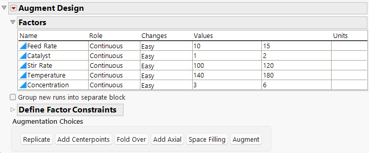 Factors for the Reactor Example