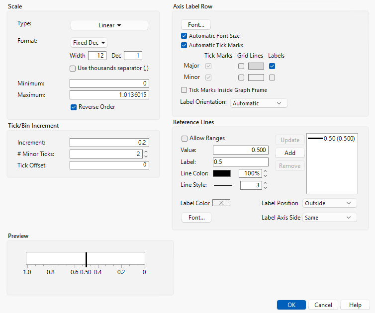 X Axis Settings